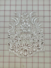 Applique - Sequined Corded Lace White NEW!
